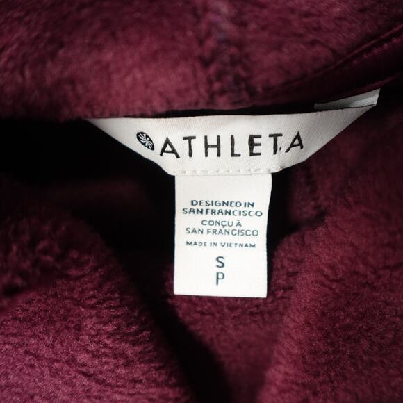 Athleta Sweater Womens Small Cozy Karma Funnel Neck Spiced Cabernet Athleisure - Picture 7 of 12